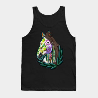 Day of the Dead Brown Appaloosa Sugar Skull Horse Tank Top